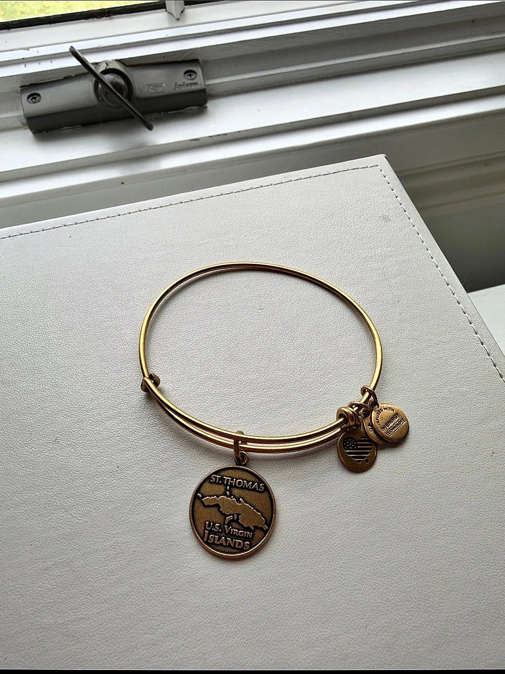Alex and Ani St. Thomas US Virgin Islands Charm Bangle Bracelet